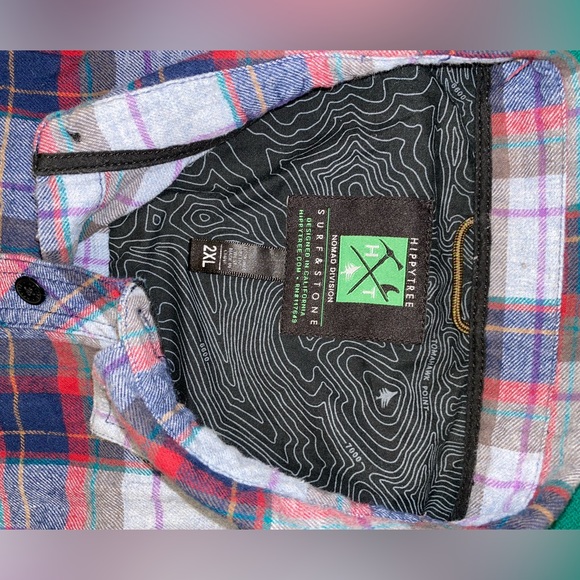 HIPPY TREE NOMAD DIVISION Flannel PLAID SHORT SLEEVE SHIRT MENS 2XLSURF&STONE - Picture 7 of 10